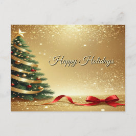 Cartão Postal Christmas Tree Ribbons Holiday Postcard