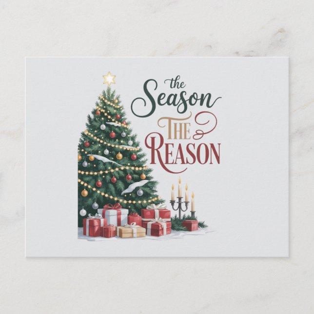 Cartão Postal Christmas Tree The Season The Reason (Frente)
