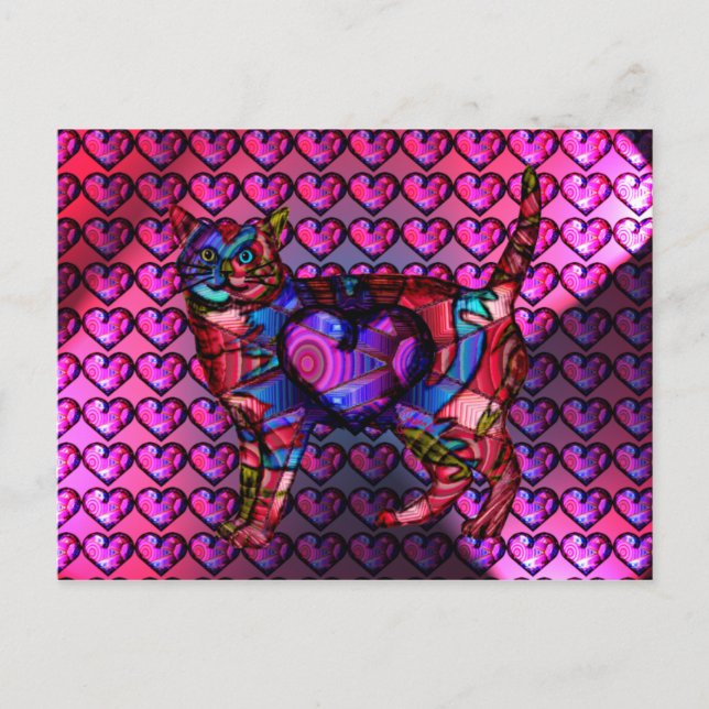 Cartão postal Chroma Calico Hearty (Frente)