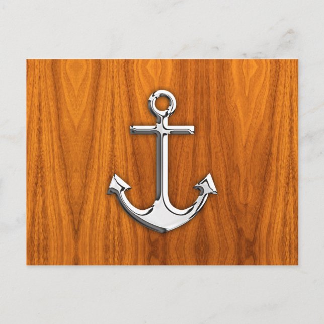 Cartão Postal Chrome Like Anchor em Teak Veneers (Frente)