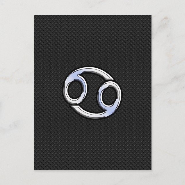 Cartão Postal Chrome Like Cancer Sinal Zodiac em Preto (Frente)