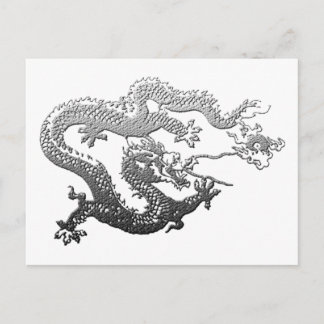Cartão Postal Chrome Paint Dragon