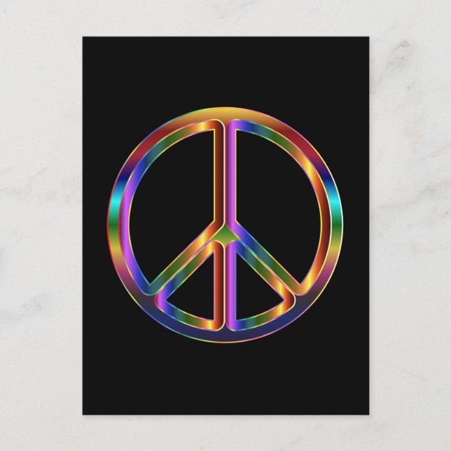 Cartão Postal Chrome Peace Sign (Frente)