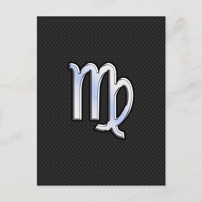 Cartão Postal Chrome Virgo Zodiac Sinal no estilo de pele cobra (Frente)