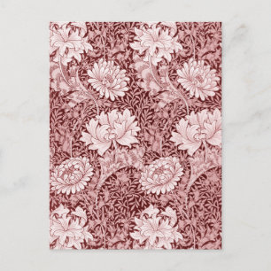 Cartão Postal Chrysanthemum Maroon, William Morris