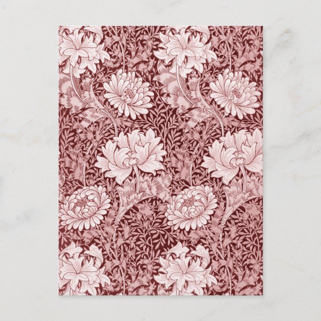 Cartão Postal Chrysanthemum Maroon, William Morris (Frente)