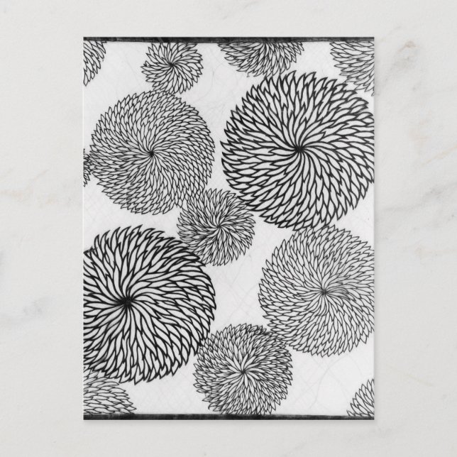 Cartão Postal Chrysanthemums da Escola Japonesa (Frente)