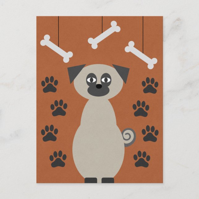 Cartão Postal Chug the Pug (Frente)