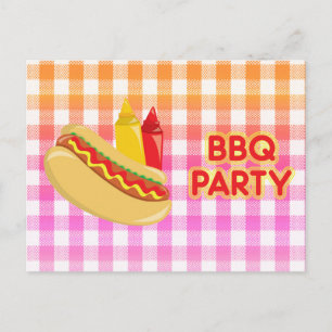 Cartão Postal CHURRASCO Gingham Tablecloth Hot Dog Condition