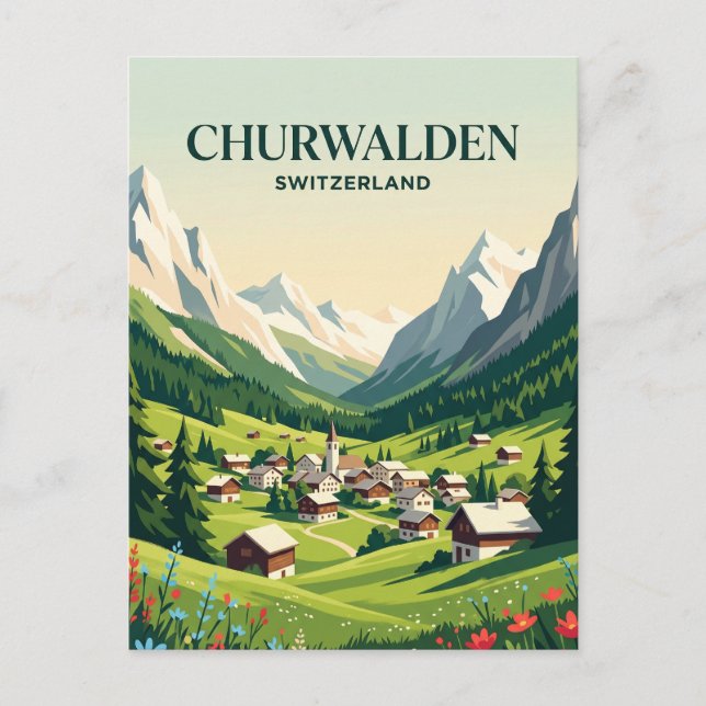 Cartão Postal Churwalden Suíça (Frente)