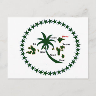 Cartão Postal Chuuk Flag