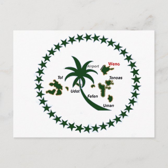 Cartão Postal Chuuk Flag (Frente)