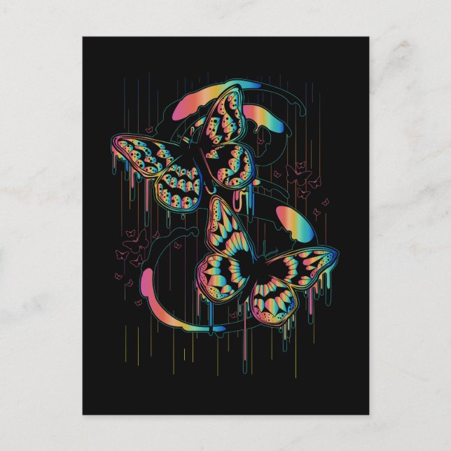 Cartão Postal Chuva da borboleta (Frente)