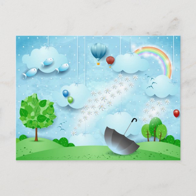 Cartão Postal Chuva de Flores (Frente)