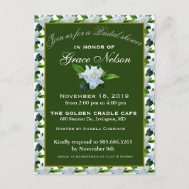 Cartão Postal Chuva de Noiva de Jardim Branco com Folhagem Verde