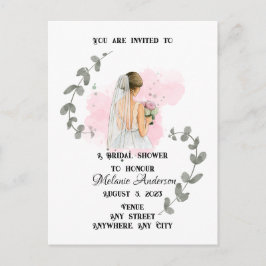 Cartão Postal CHUVA DE NOIVA, tema romântico de noiva 