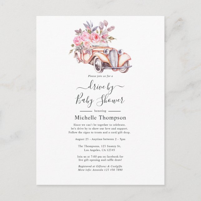 Cartão Postal Chuva de Passageiro com tema de Paris em aquarela  (Frente)