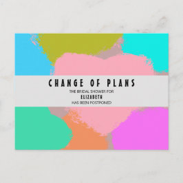 Cartão Postal Chuva de Presentes para a Noiva Mudança de Planos 