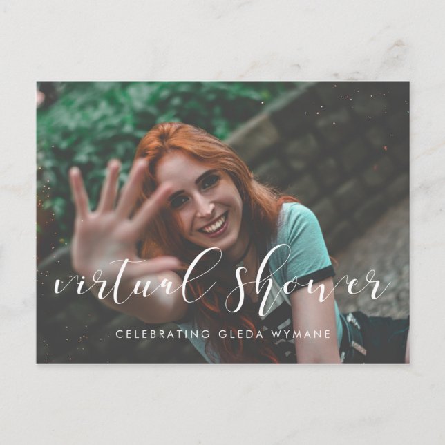 Cartão Postal Chuva de presentes virtual simples e elegante para (Frente)