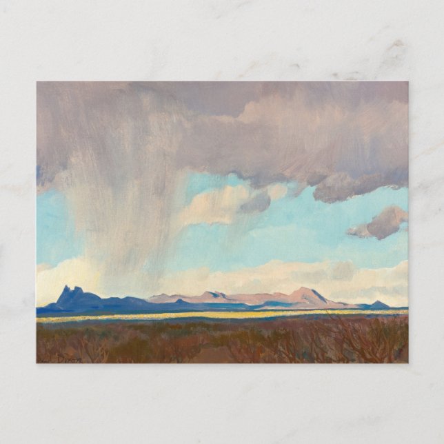 Cartão Postal Chuva para o Golfo por Maynard Dixon (Frente)