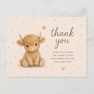 Cartão Postal Chuveirinho de Bebê Vaca das Terras Altas Bebê Obr