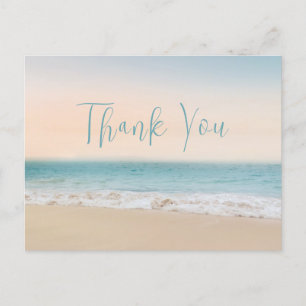 Cartão Postal Chuveiro de Bebê Neutro Obrigado Praia