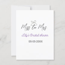 Chuveiro de noiva de Srta a Sra adicionar nome dat