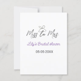 Cartão Postal Chuveiro de noiva de Srta a Sra adicionar nome dat