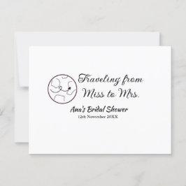 Cartão Postal Chuveiro de noiva viajante adicionar nome data sen