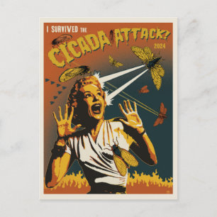 Cartão Postal Cicada Gritando Lady 2024