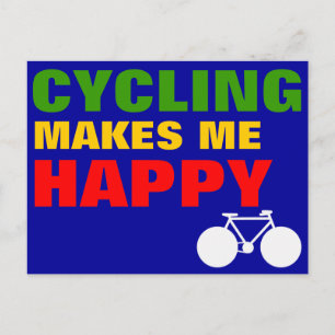 Cartão Postal ciclista feliz