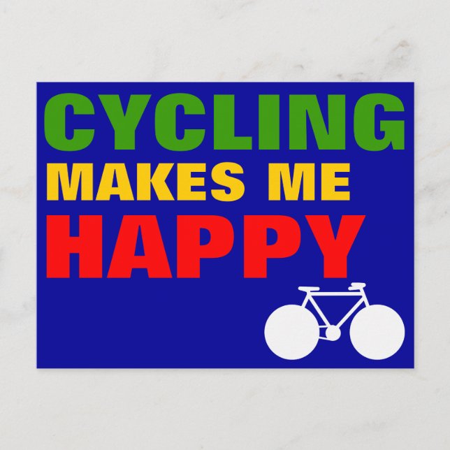 Cartão Postal ciclista feliz (Frente)
