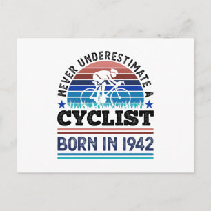 Cartão Postal Ciclista nascido em 1942 Presentes de 80º Aniversá