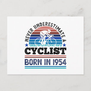 Cartão Postal Ciclista nascido em 1954 Presentes de 70º Aniversá