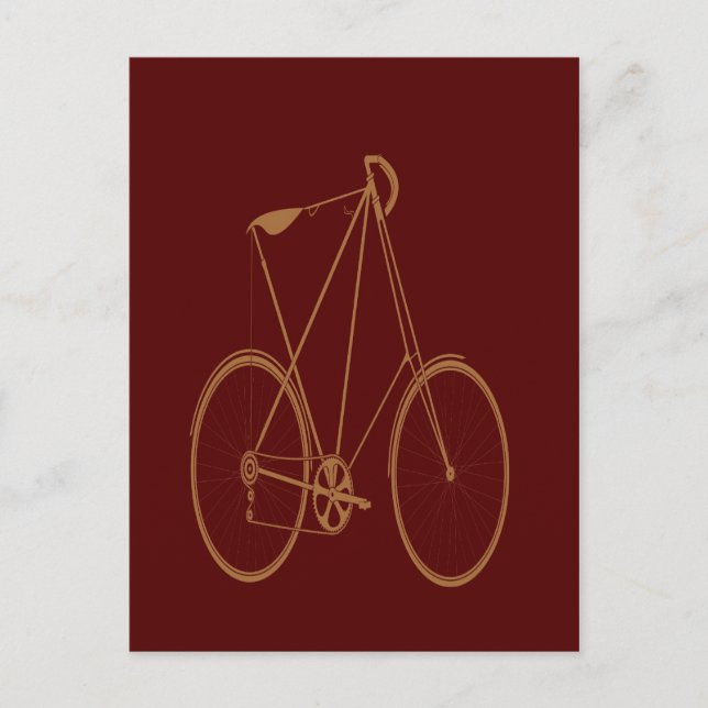 Cartão Postal Ciclo Antiquado De Bicicleta Vermelha De Bicicleta (Frente)