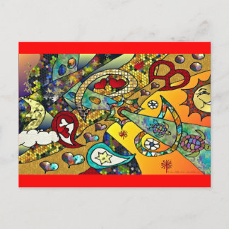 Cartão Postal Ciclo Psicodélico Retro 60s De Presentes Roupa