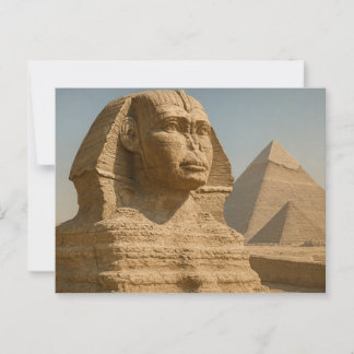 Cartão Postal Cidadão Egípcio Maiestoso Guardião Esfinge