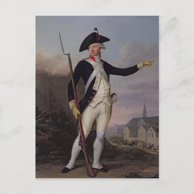 Cartão Postal Cidadão Nau-Deville no Uniforme Nacional de Guarda (Frente)