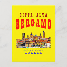 Cartão Postal Cidade Alta (Citta Alta) em Bergamo. Itália.