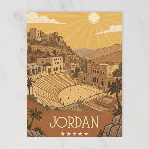 Cartão Postal Cidade Antiga da Jordânia Vintage