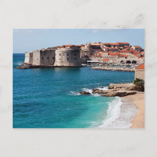 Cartão Postal Cidade Antiga de Dubrovnik e Mar Adriático