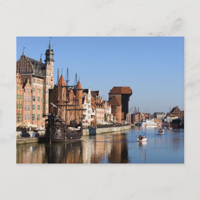 Cartão Postal Cidade Antiga de Gdansk em Polônia (Frente)