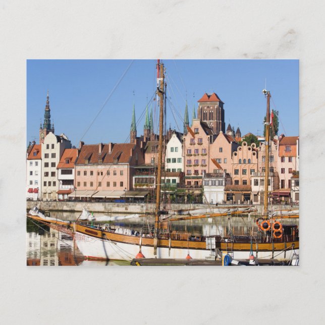 Cartão Postal Cidade Antiga de Gdansk em Polônia (Frente)