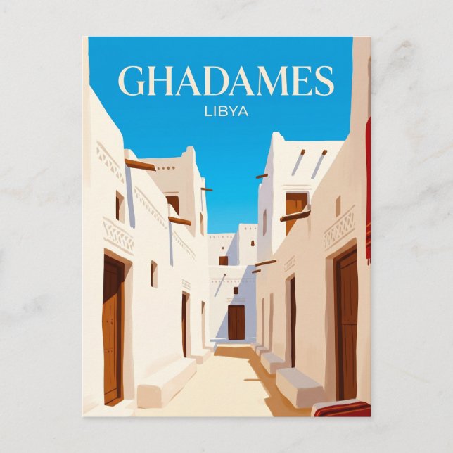 Cartão Postal Cidade Antiga de Ghadames Líbia (Frente)