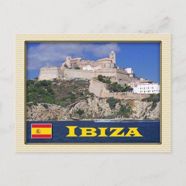 Cartão Postal Cidade Antiga de Ibiza, Ilhas Baleares, Espanha (Frente)