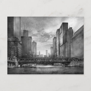 Cartão Postal Cidade - Chicago, IL - Olhando para o futuro BW