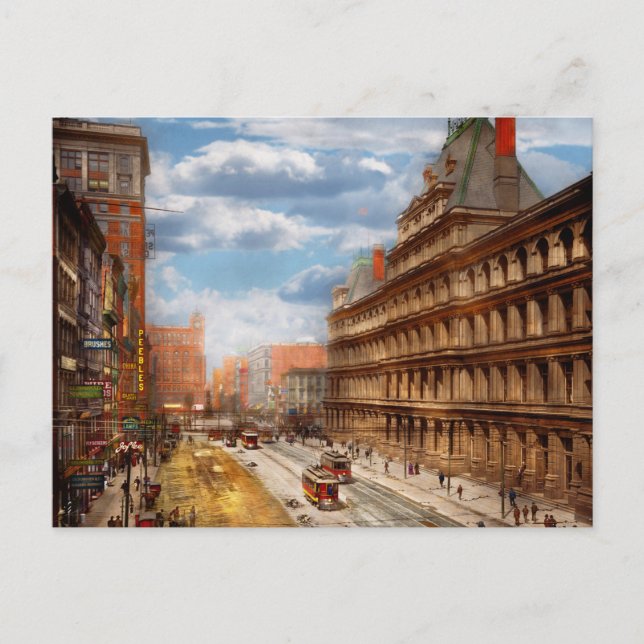 Cartão Postal Cidade - Cincinnati OH - Governo Square 1902 (Frente)