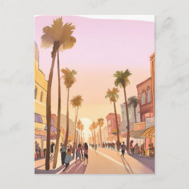 Cartão Postal Cidade Costeira Sunset | Palm Tree Coaster Waterco