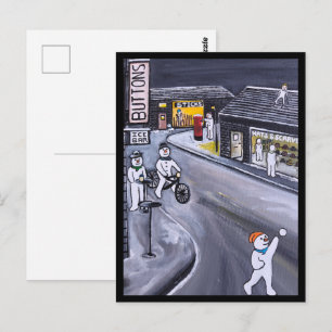 Cartão Postal Cidade da Neve Pintura de Alfred Fox