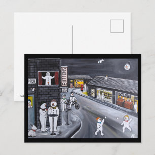 Cartão Postal Cidade da Neve Pintura por Alfred Fox